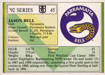 1992 Regina NSW Rugby League #45 Jason Bell Back